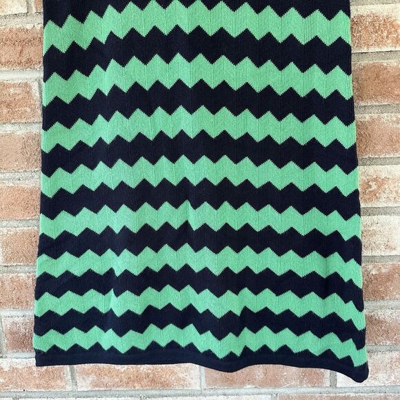 Lilly Pulitzer Chevron Merino Wool Shift Sweater Dress Navy Green Small - Picture 4 of 10